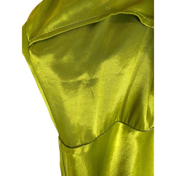 House of Harlow 1960 Antonia Gown Satin Off Shoulder Formal Evening Green Size M - Picture 6 of 13